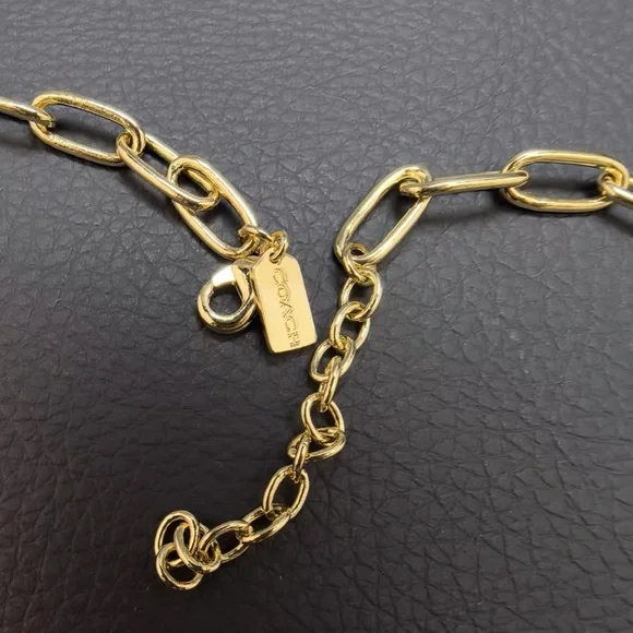 COACH Gold Charm Necklace with Heart and Cherry Accents - Picture 4 of 9